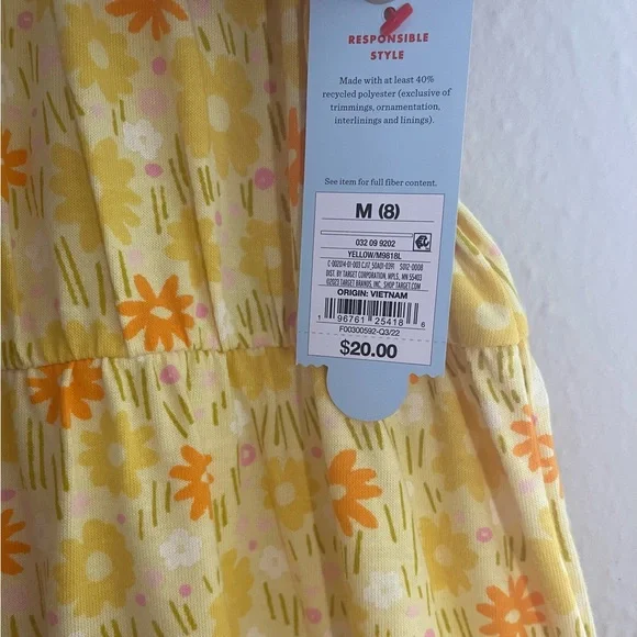 Cat & Jack Girl’s Yellow Floral Dress - Picture 5 of 5